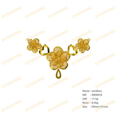Jewelry set Filigree Necklace White Wax Casting Resin 3D Printing Service  SWN018